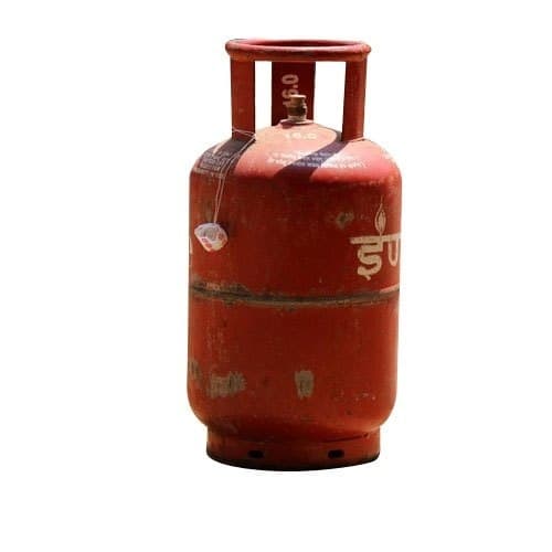 Red LPG gas cylinder image